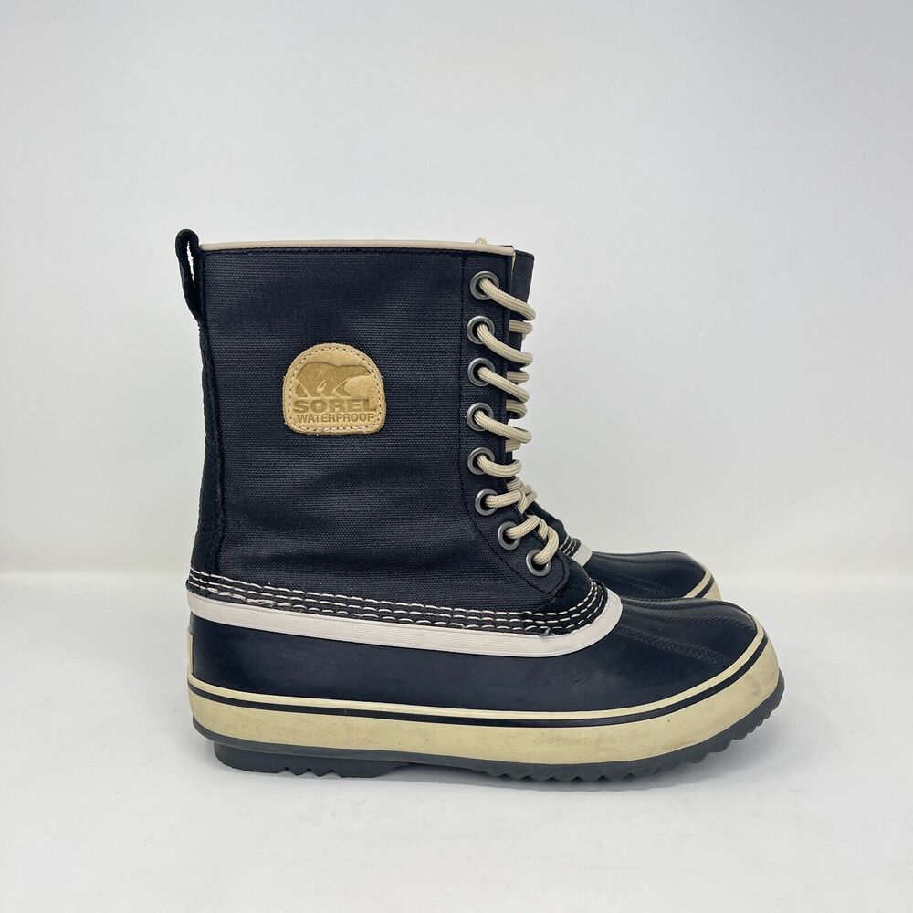 Sorel Black and Cream Heeled Boots